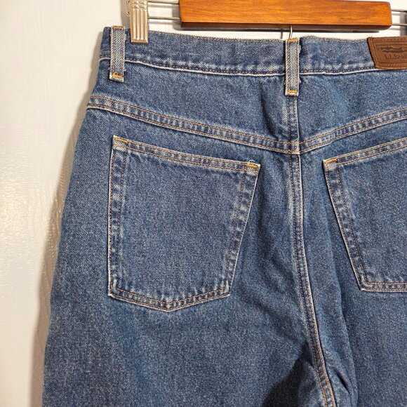 Vintage L.L. Bean 14 Medium Wash Denim Blue Lined Relaxed Fit Straight Leg Jeans - Picture 7 of 12